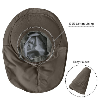 ZEXIAN Womens Sun Hat UPF 50+ Wide Brim and Ponytail Hole, Hiking Safari Hat with Neck Flap (Army Green)