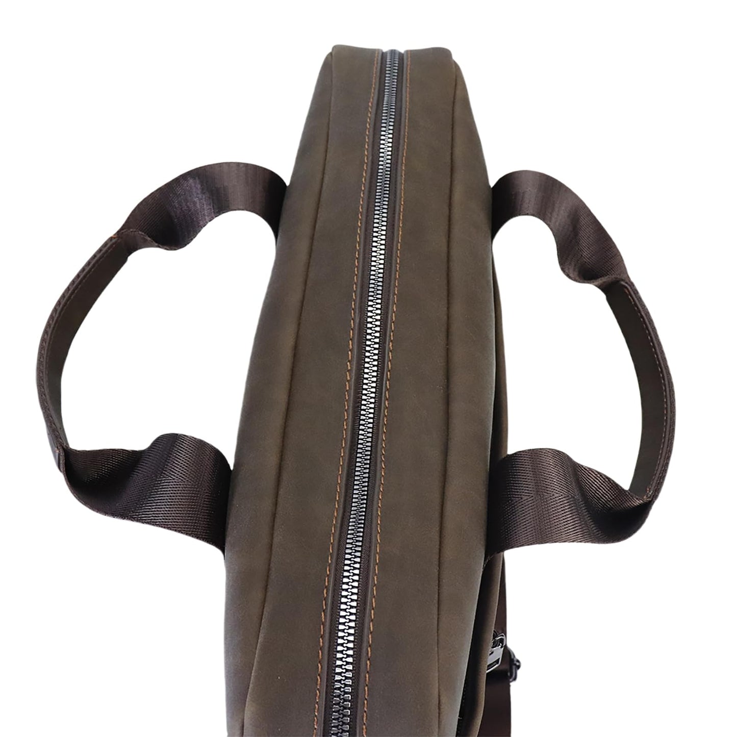 14" Roomy/15.6" Compact Laptop Messenger Bag for Men, Vintage Faux Leather Briefcase - Crossbody Business Travel Satchel (B Coffee)