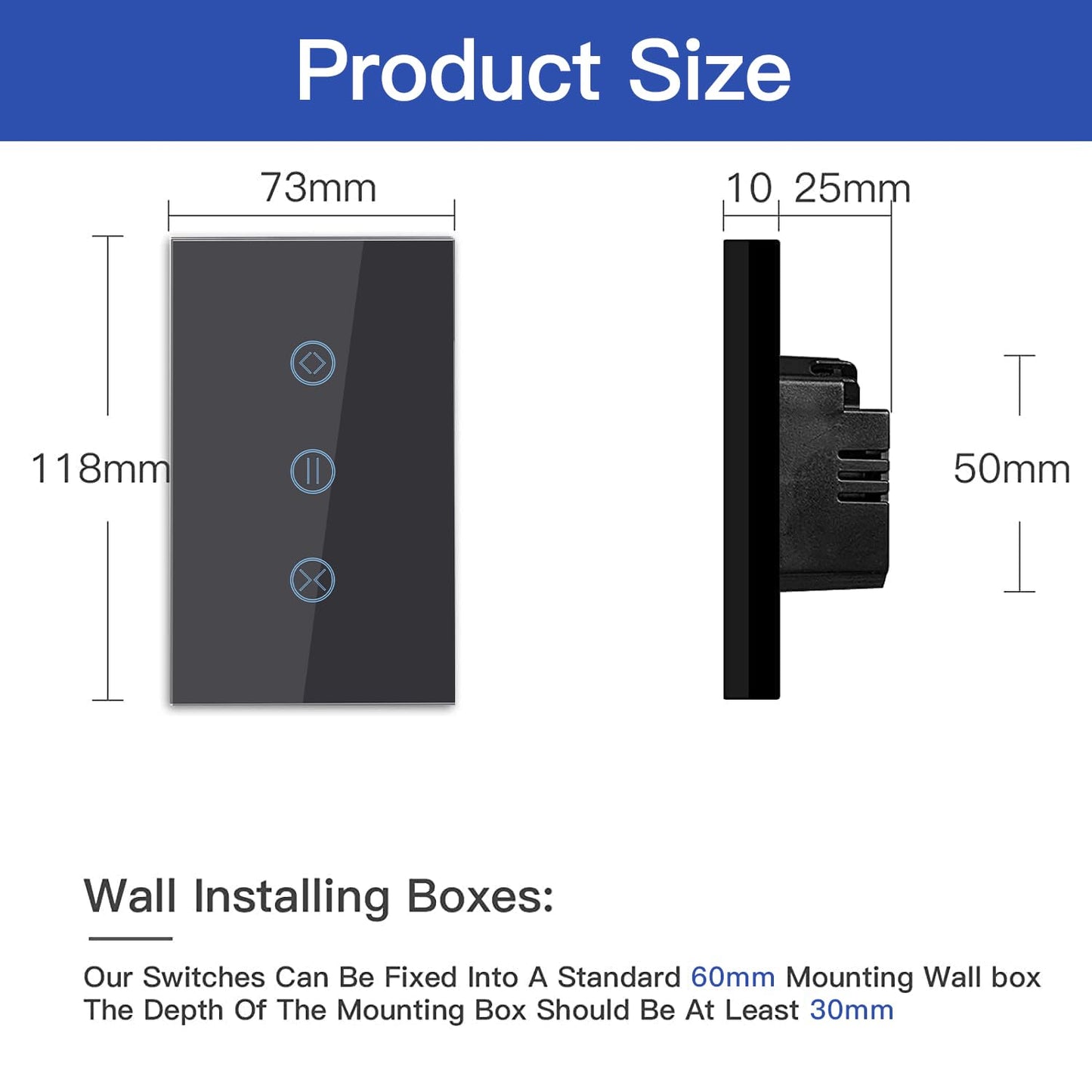 BSEED Smart Light Switch,1 Gang WiFi Touch Switch with Smart Life APP Control and Timing Function,Black Single Pole Switches Work with Amazon Alexa,Google Assistant -(3 Way) Multi-Control Association