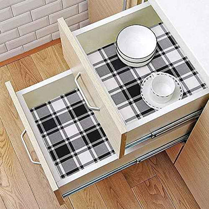 Guvana 17.7"x118" Black and White Trellis Contact Paper Peel and Stick Wallpaper Removable Contact Paper Self-Adhesive Waterproof Wallpaper for Wall Cabinets Shelves Drawer Liner Decorative