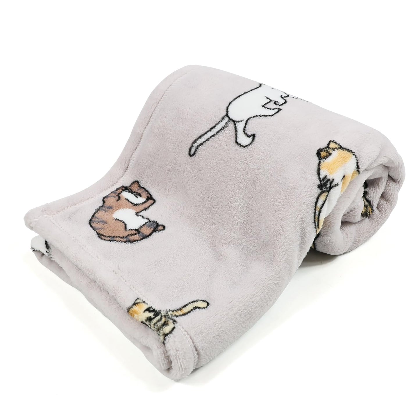 VigorSpring Cat Throw Blanket for Cat Lovers, Cute Kitten Print, Ultra Soft Flannel Fleece Plush Blanket for Couch Sofa Bed,Cats Gifts for Kids Toddler Girls Boys,Grey - 30x40 Inch