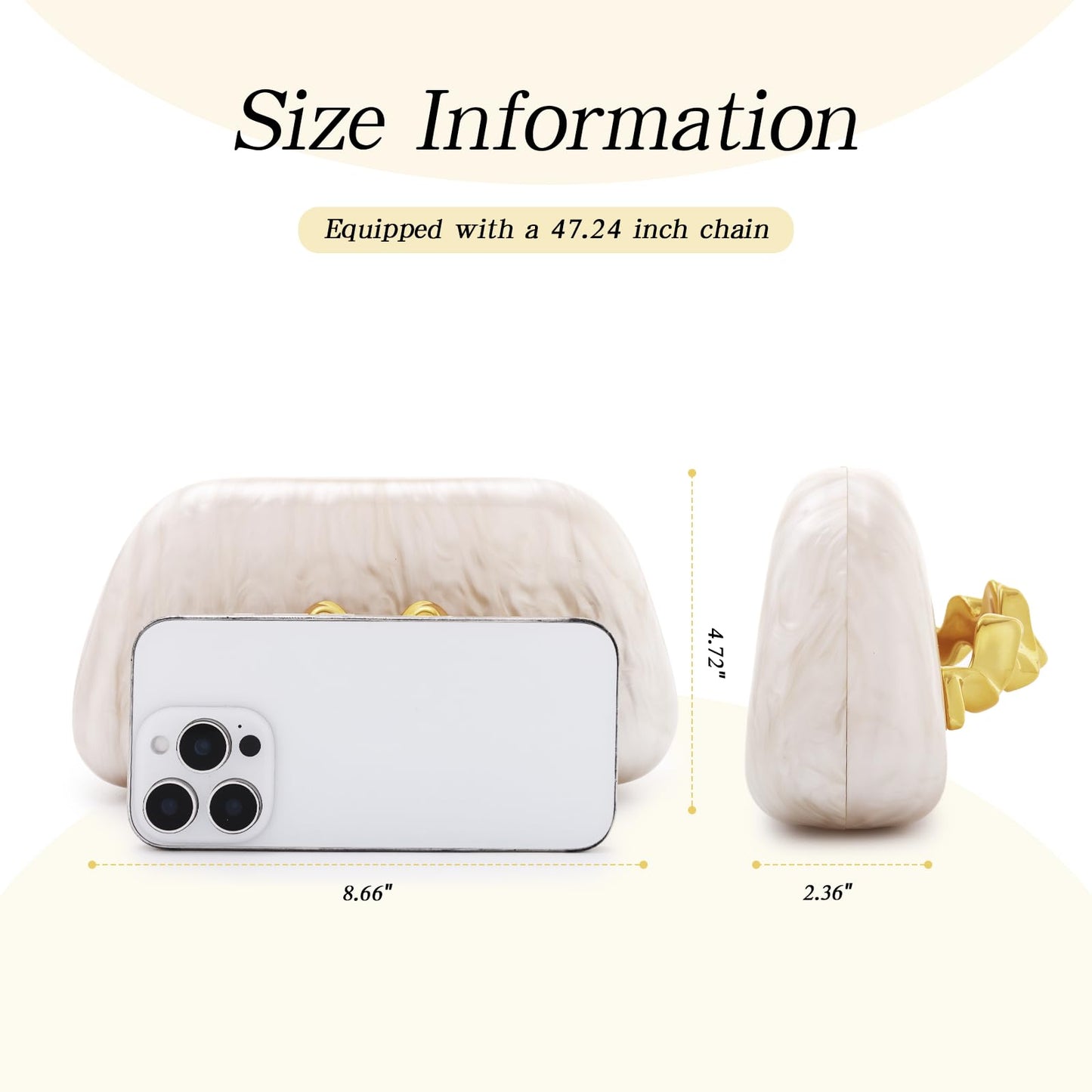 KUANG! Clutch Purses for Women Acrylic Evening Handbags for Wedding Party Crossbody Shoulder Bag Trendy