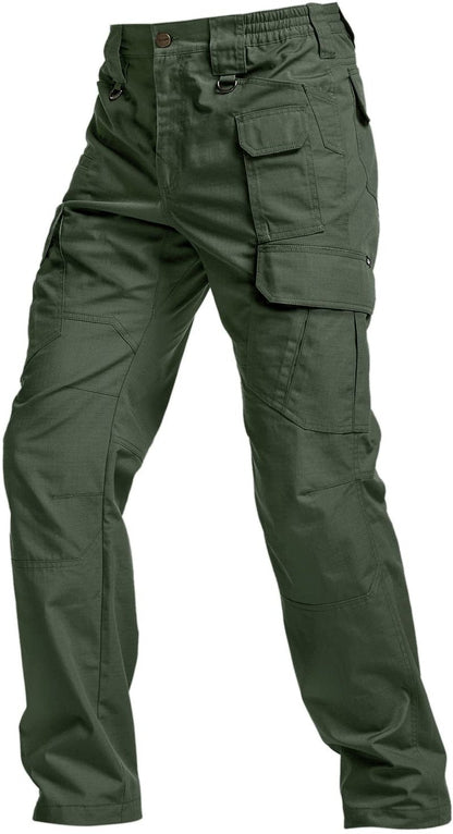 CQR Men's Tactical Pants, Water Resistant Ripstop Cargo Pants, Lightweight EDC Work Hiking Pants, Outdoor Apparel, Raider Mag Green Kelp, 32W x 32L