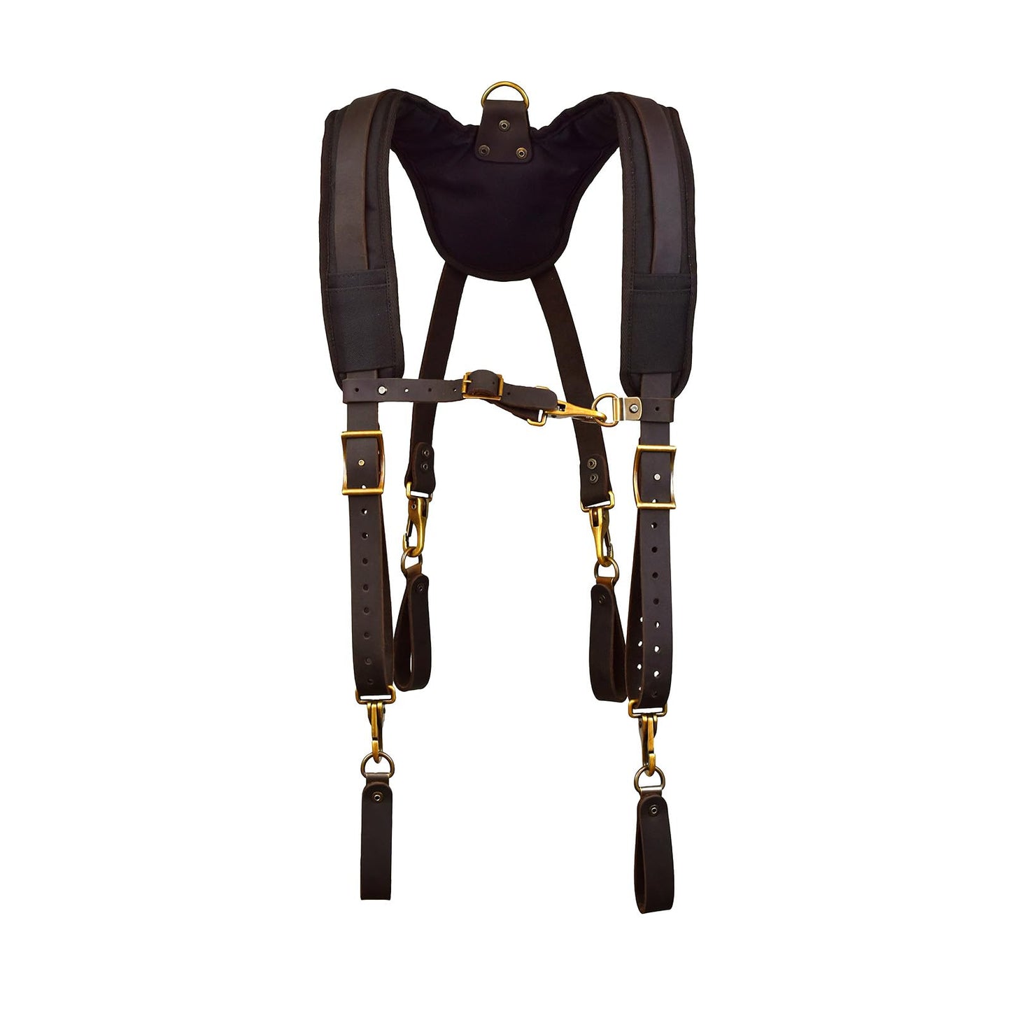 OX Tools Pro Oil Tanned Leather Tool Belt Suspenders for Men - Heavy Duty & Padded Support w/Adjustable Chest Strap OX-P263501 - Tirantes Para Bolsas de Construccion