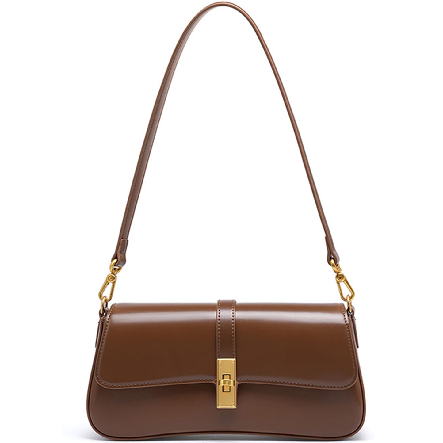 SYMENGR Genuine Leather Evening Bag for Women Elegant Shoulder Bags Crossbody Bag(coffee)