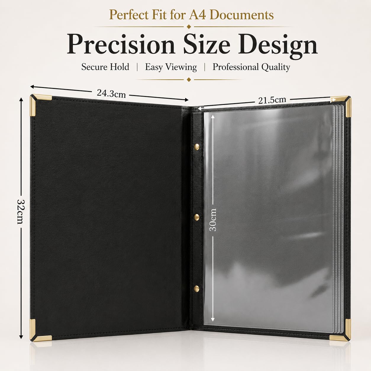 Premium Faux Leather Menu Cover 2-Pack | Stylish & Durable 8.5 x 11 Inch | Restaurant Menu Books with 7 Pages (14 Views) | Perfect for Wine Lists, Cafes, Bars & Hotels
