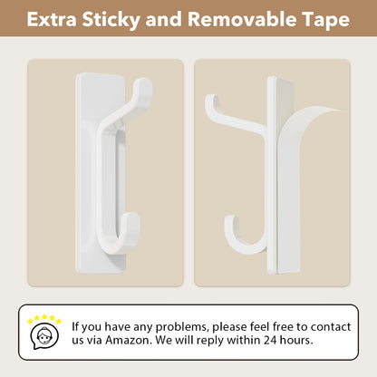 pickpiff 12 Pack Wall Hooks for Coat and Towel: 13LB Strong Adhesive Door Hanger Stick on, White