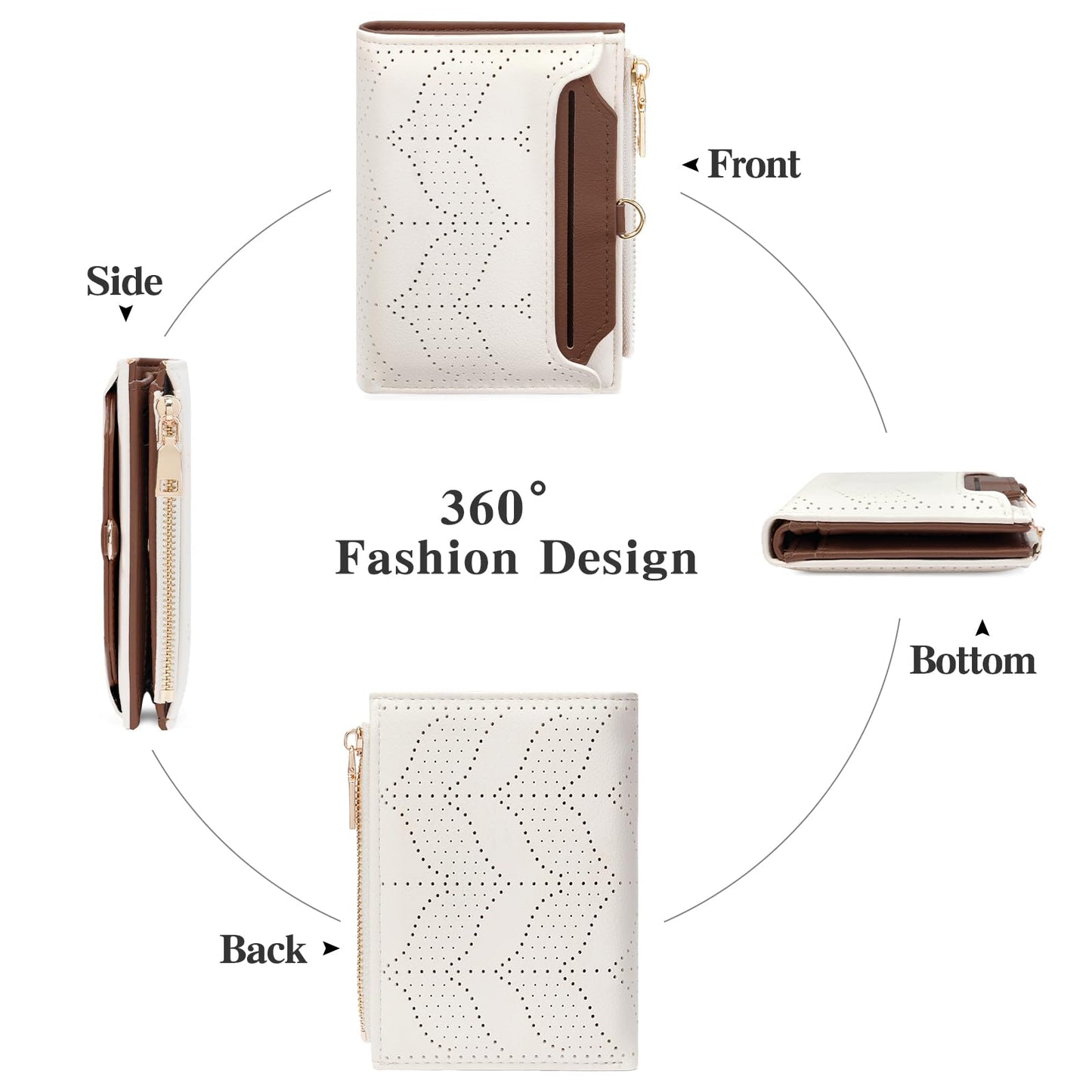 FALAN MULE Small Wallet Women RFID Blocking Bifold Compact Card Holder Vegan Leather Wallet for Women with ID Window