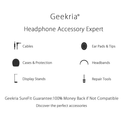 Geekria Protein Leather Headband Pad Compatible with Sennheiser PX100/ PX200/ PX80 Headphones, Replacement Band Repair Part (Black)