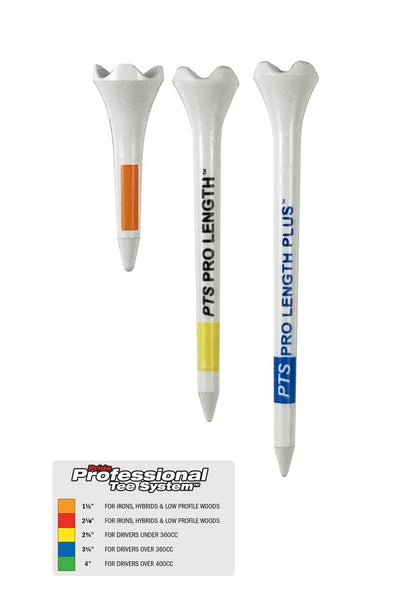 PrideSports PTS Plastic Golf Tees | Combo 50 Pack - 40 2-3/4” and 10 1-1/2” | #1 Plastic Tee on Tour | The Perfect Tee for Any Hole