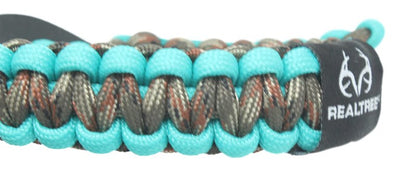 Ten Point Gear Realtree® Paracord Archery Bow Wrist Sling - 100% Full Grain Leather 550 Paracord (T Blue Camo)