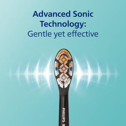 Philips Sonicare DiamondClean Smart 9300 Electric Toothbrush, Sonic Toothbrush with App, Pressure Sensor, Brush Head Detection, 4 Brushing Modes and 3 Intensity Levels, White, Model HX9903/05