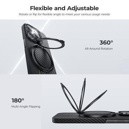 BENKS ArmorPop Magnetic Phone Grip & Stand for MagSafe, 360° Rotation Adjustable Phone Ring Holder for iPhone 17/16/15/14/13/12 Series, Durable Kevlar Design