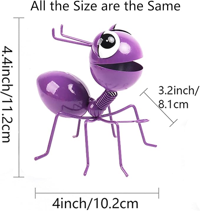 Metal Yard Art Garden Decor for Outside Cute Ants Yard Decorations Outdoor Lawn Ornaments Backyard Gifts for Mom - Set of 4