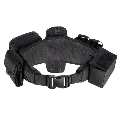 YAKEDA MolleTactical Belt for men-Battle Belt Duty Belt Law Enforcement Utility Belt Police Belt Set 5 PCS (Black)