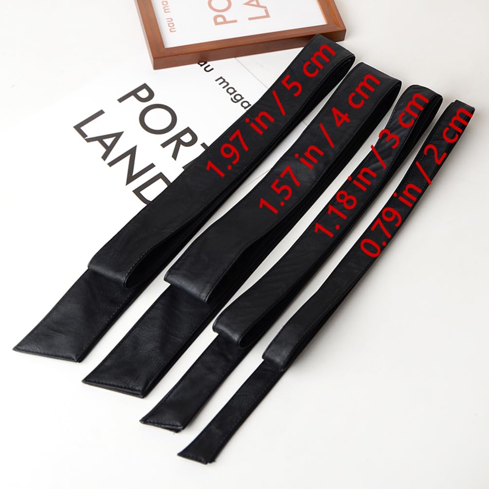 Inzegao Soft Leather Tie Sash for Women Jacket Waist Band Belt Leather Trench Coat Belt Replacement