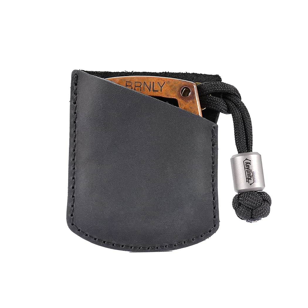 Viperade PJ27 Leather Sheath for EDC Knuckle, Coins, Lighter, Car Key, Carabiner, Mini EDC Gears (Black)