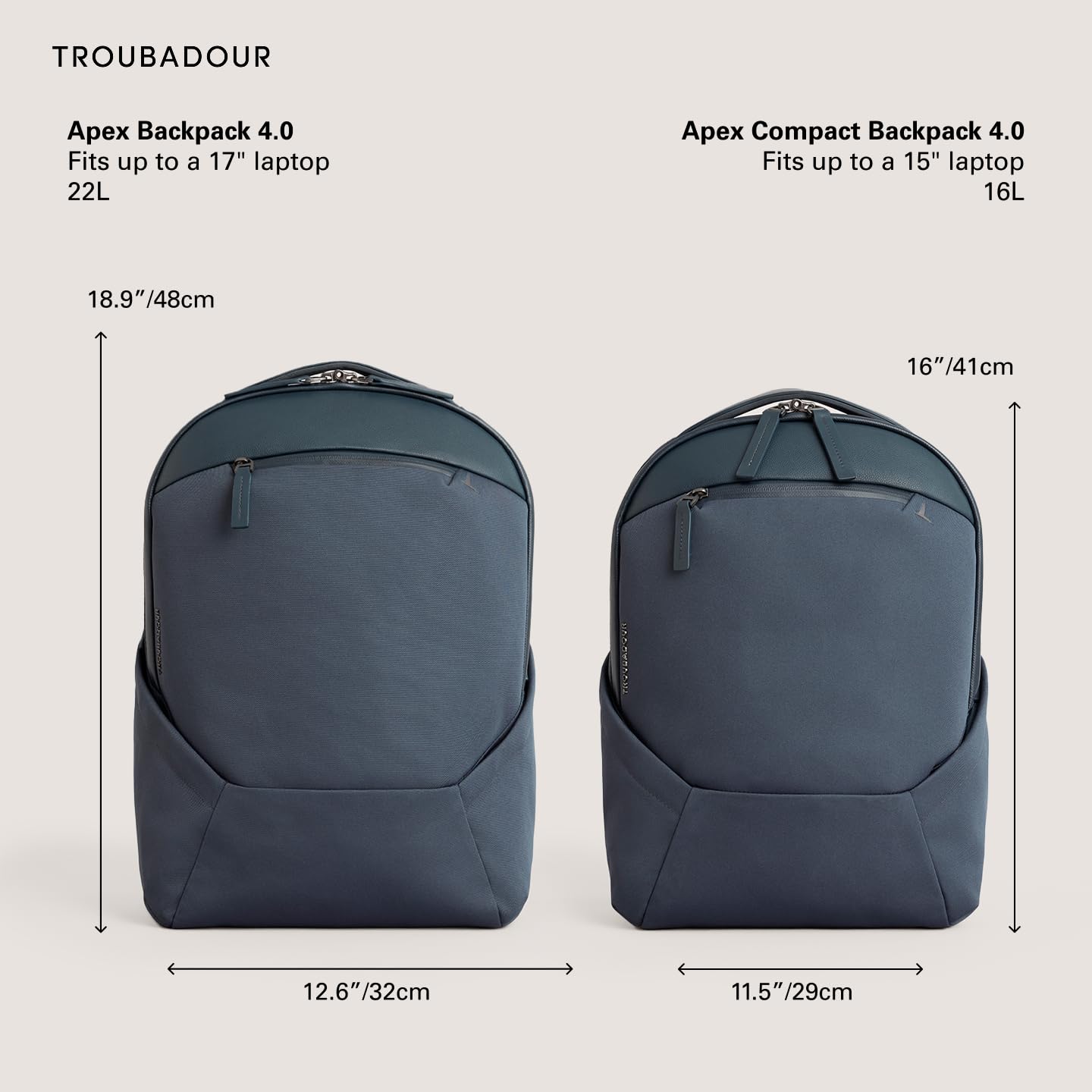 Troubadour Apex 4.0 Compact - 16L Premium Laptop Backpack - Ergonomic & Water Resistant - Designed for Work and Travel - Basalt
