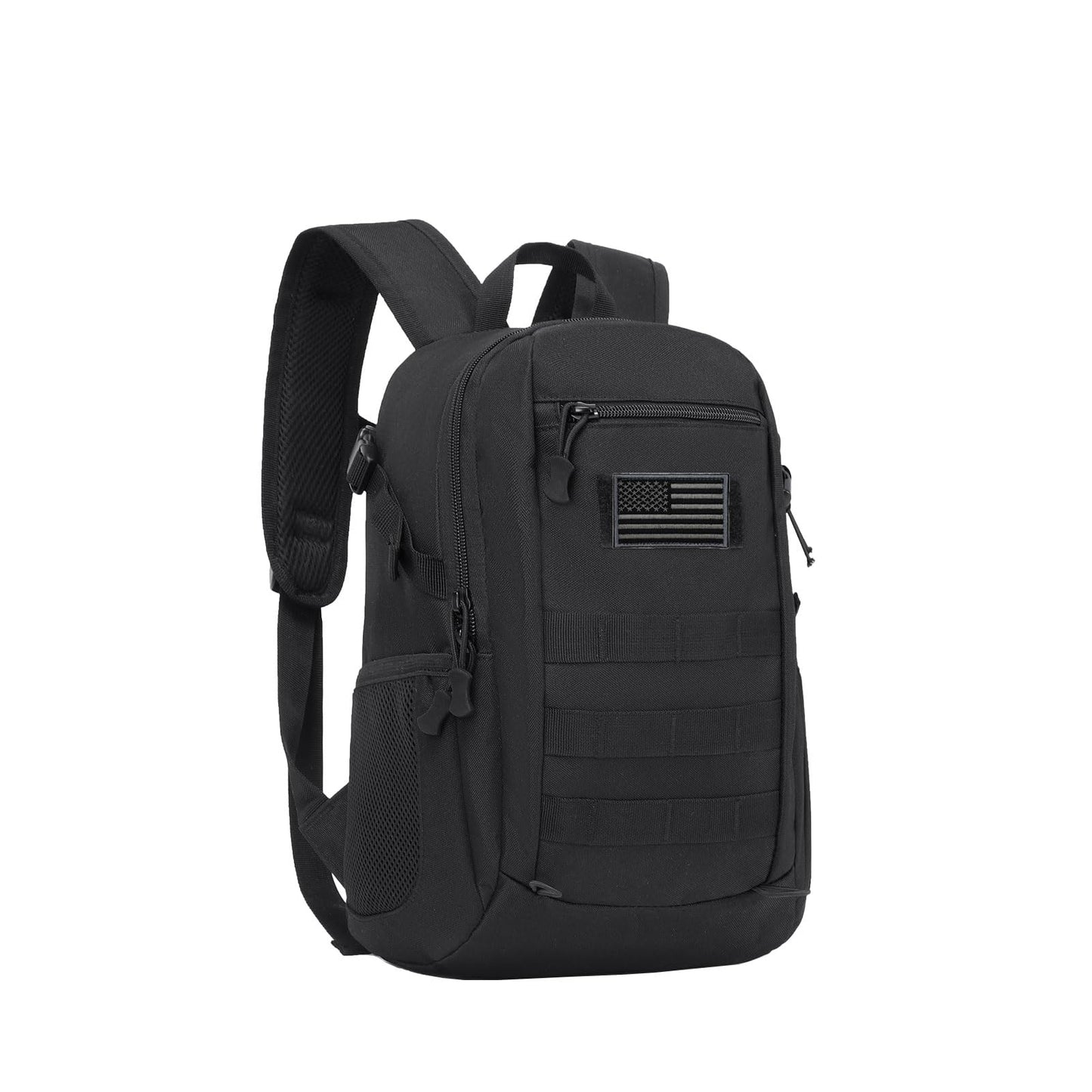 ArcEnCiel 10L Mini X-Small Tactical Backpack MOLLE Daypack Gear Pack Camping Bag with Patch (Black)