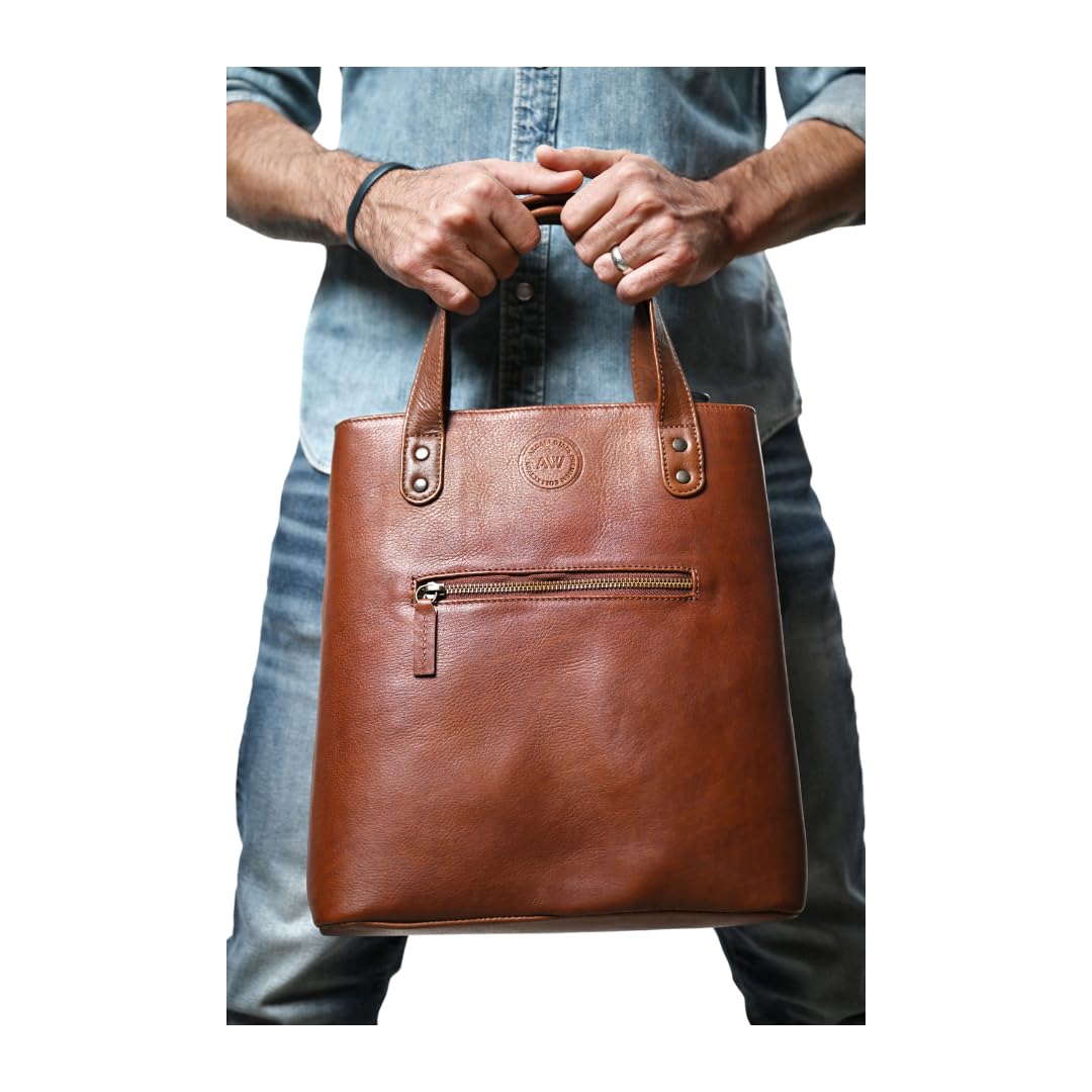 Argali Wines Premium Collection Leather Wine Tote Bag, Brown