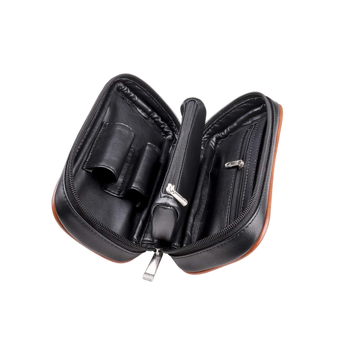 Free Boy PU Leather Tobacco Pipe Pouch,Wooden Smoking Pipe Pouch/Bag Holder 2 Pipes and other Accessories(Does not Contain Pipe and Accessories)