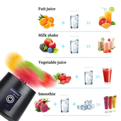 Portable Blender Cup,Electric USB Juicer Blender,Portable Juicer For Shakes and Smoothies, juice,380ml, Six Blades Great for Mixing,light purple