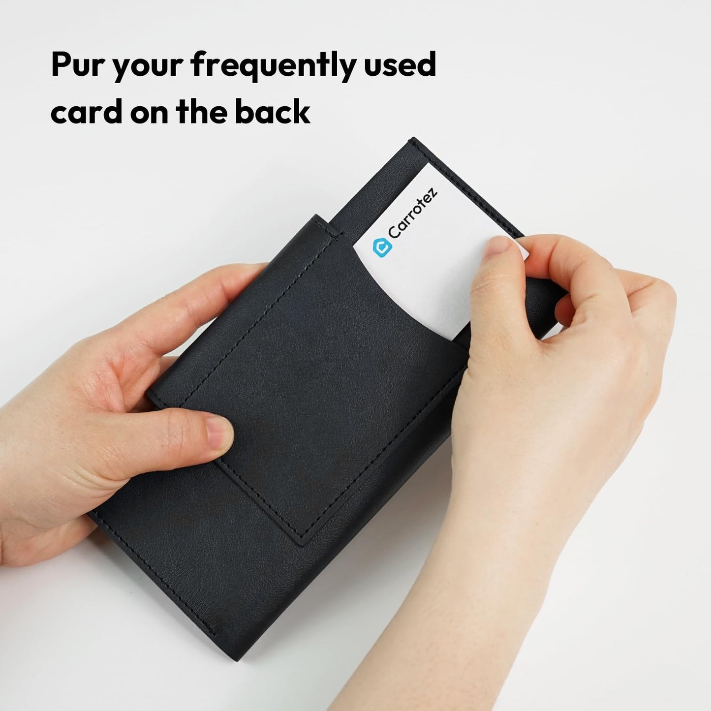 carrotez All-in-One Long Bifold 2-Tier PU Leather Wallet for Women, Money Organizer for Travel, Budgeting, Cash Envelope Wallet for Carrying Cash, Credit Cards & Business Cards - Indigo