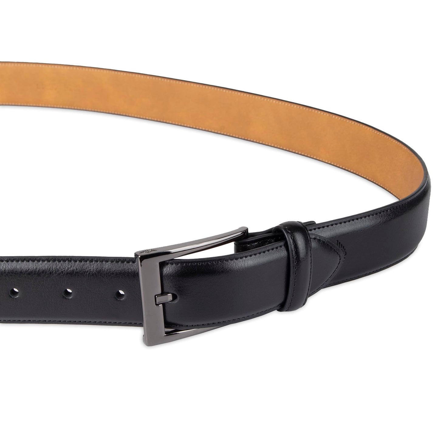 Dockers Men's Leather Dress Belt, Deep black, 32