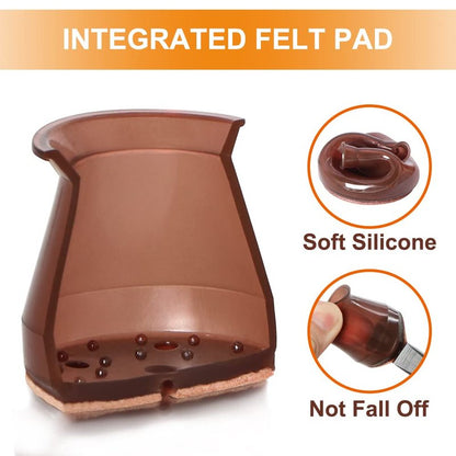 24 Pcs Chair Leg Floor Protectors for Hardwood Floors Silicone Covers to Protect Wood Tile Floors Felt Bottom Furniture Leg Caps Anti-Scratch Reduce Noise (Fit:1.3"-2")