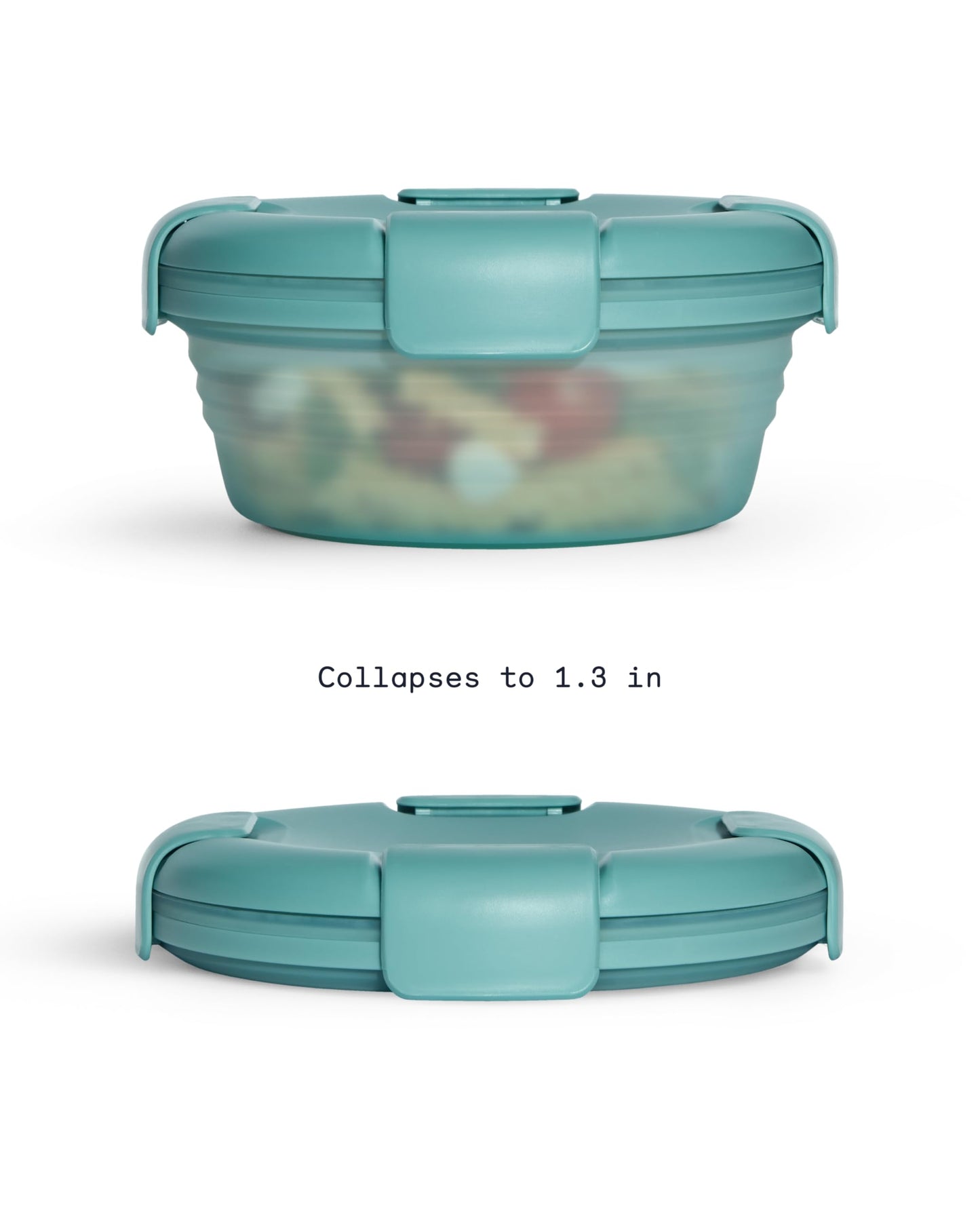 STOJO Collapsible Bowl - Translucent Denim Blue, 36oz - Reusable Silicone Bowl for Hot and Cold Food - Perfect for Travel, Meal Prep, To-Go Lunch, Camping & Hiking - Microwave & Dishwasher Safe