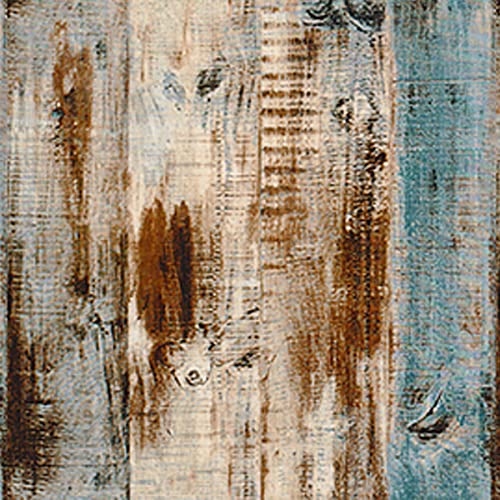 118''x17.7'' Wood Peel and Stick Wallpaper Blue Brown Wood Contact Paper Removable Self Adhesive Faux Rustic Grain Texture Vintage Reclaimed Vinyl Roll Covering