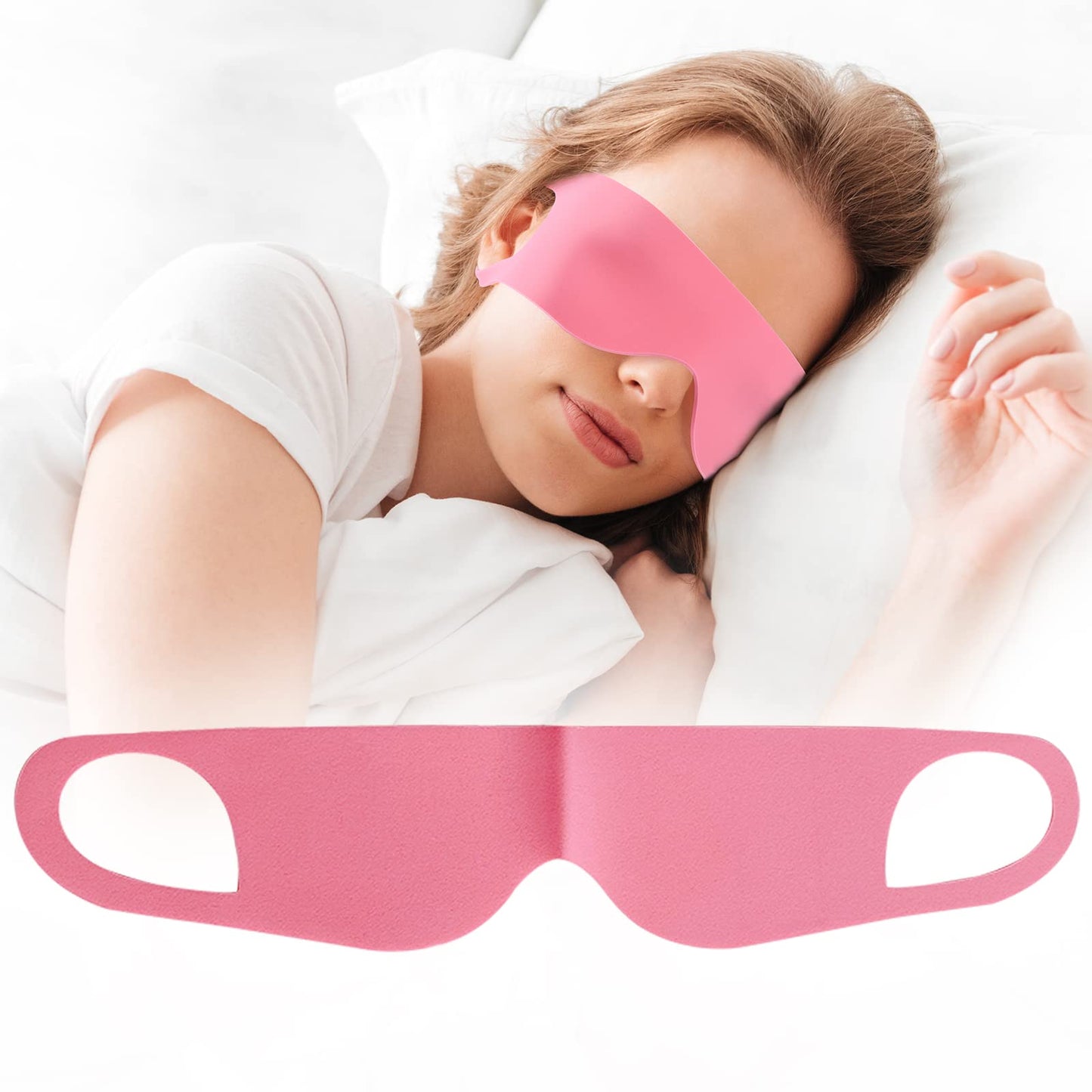 FRESHME Zero Pressure Sleep Mask - Lightweight Breathable Blockout Eye Mask for Sleeping with Ear Hanging Elastic Strap for All Sleep Positions Men Women Soft and Comfortable Black Eye Blinder Travel
