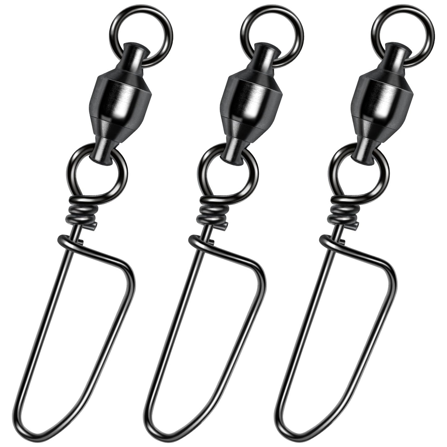 Alwonder 20-Pack Ball Bearing Swivels with Snaps, Fishing Snap Swivels Fishing Tackle Saltwater Freshwater Coastlock Snaps Barrel Swivel Leader Connector Downrigger Planer Release Clips 26LB