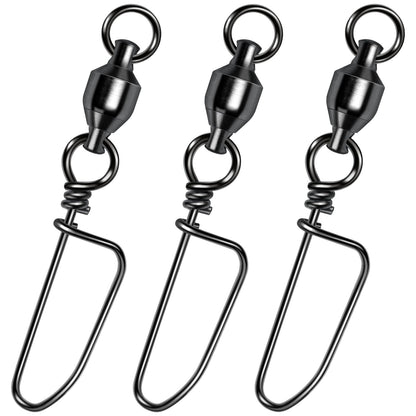 Alwonder 20-Pack Ball Bearing Swivels with Snaps, Fishing Snap Swivels Fishing Tackle Saltwater Freshwater Coastlock Snaps Barrel Swivel Leader Connector Downrigger Planer Release Clips 26LB
