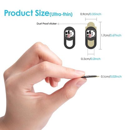 Laptop Camera Cover Slide, Panda Webcam Cover, 0.02 inch Cute Laptop Accessories for iPhone iPad iMac MacBook Pro Air Laptop PC Smartphone Tablet, Camera Privacy Covers Protect Your Visual Privacy