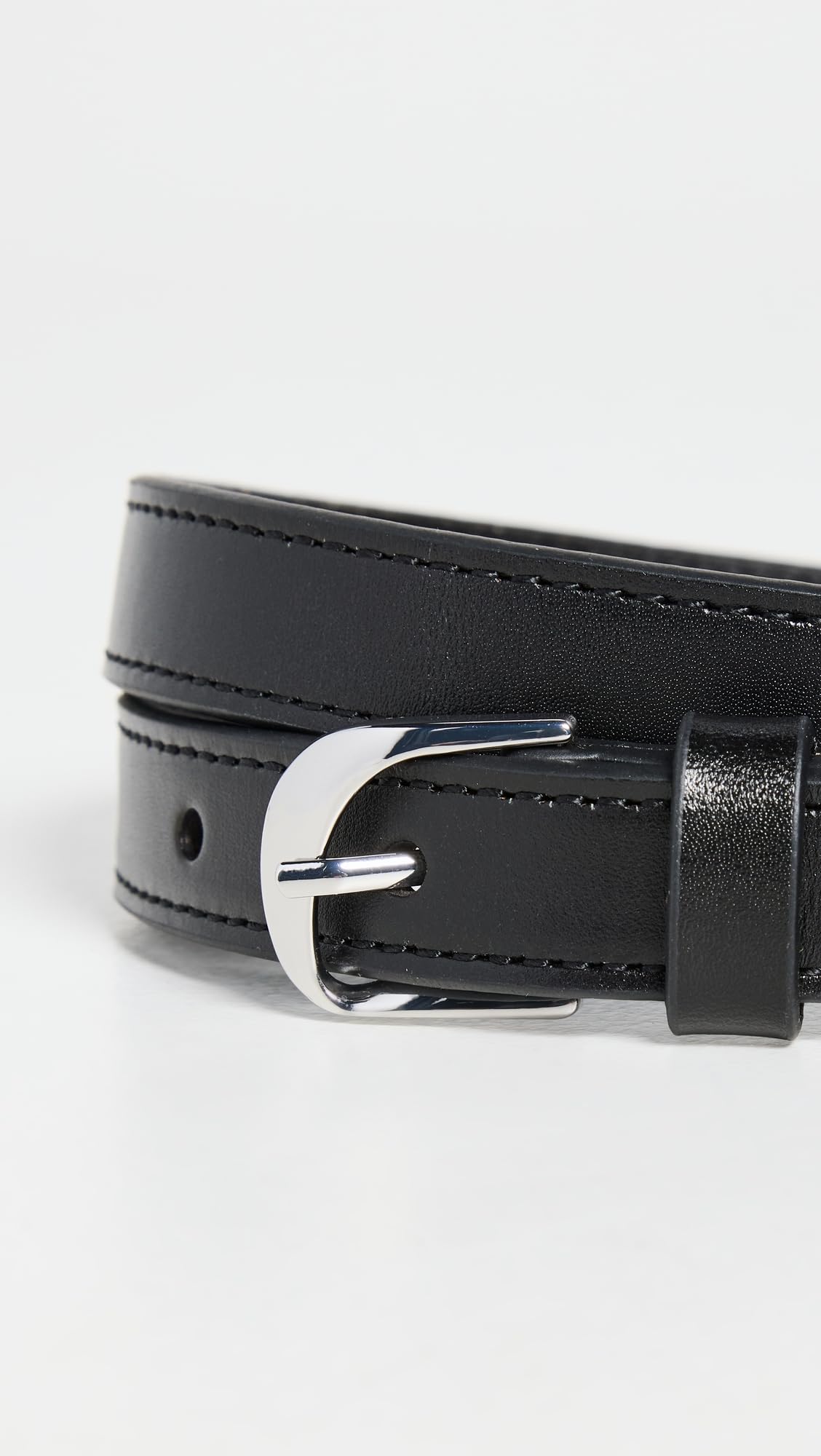 FRAME Women's Petit Twist Buckle Belt, Noir, Black, XS