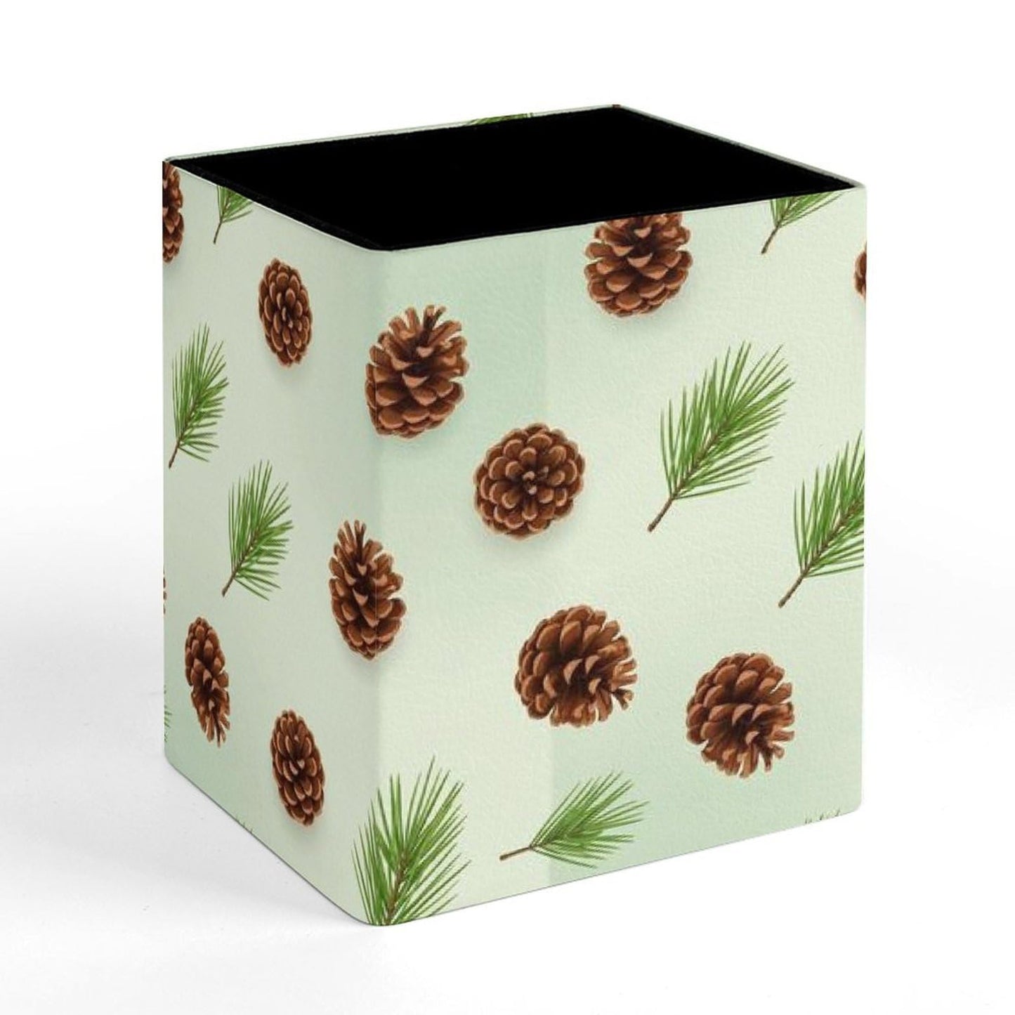 UTRSIFB Holder Cup Makeup Brush Storage Organizer, Waterproof Multifunctional Office Supplies, Pen Holder Square Leather Pencil Cute Pinecone