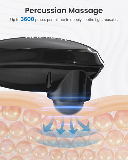 RENPHO Rechargeable Handheld Back Massager, Cordless Electric Neck Massage Tool for Shoulder, Foot, Leg, Calf, Gifts for Women and Men