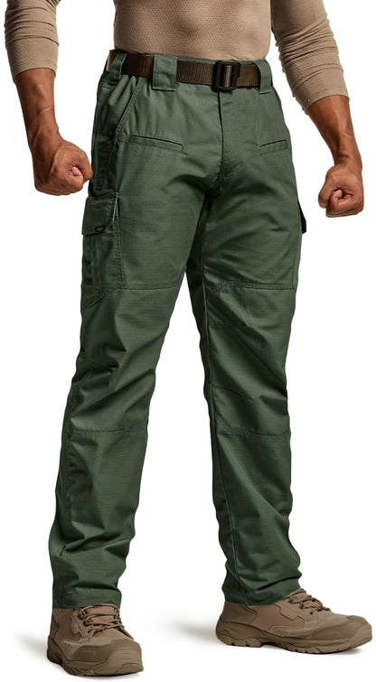 CQR Men's Tactical Pants, Water Resistant Ripstop Cargo Pants, Lightweight EDC Work Hiking Pants, Outdoor Apparel, Raider Green Kelp, 38W x 34L