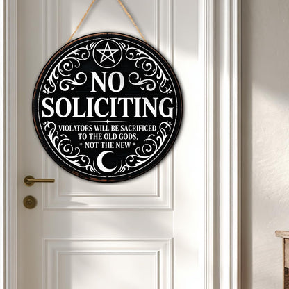 Gothic Gifts No Soliciting Sign for House Front Door, Witchy Gift No Soliciting Sign for Halloween