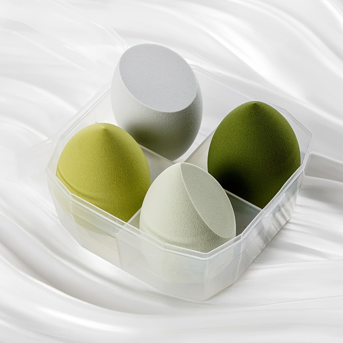 4 Pcs Makeup Sponges Blender Set Professional Beauty Sponge Foundation Blending Blender Beauty Sponge For Makeup Tool with Gift Box Latex-Free Dry Wet Use Foundation Cosmetic Makeup Accessories