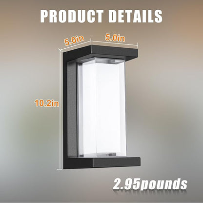 Juyace 18W Exterior Lighting Fixtures 6 Pack Budget-Friendly Outdoor Porch Lights Modern Black Sconces Wall Mount 1800Lm 3000K IP65 Waterproof for Garage House Patio Front Door Entryway