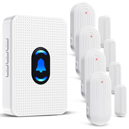 Daytech Wireless Door Chime, Door Dinger for Business Entry/Store/Home/Office, Door Alarms When Opened with 800 Ft Range,20 Chimes 5 Adjustable Volume 2 Sensors + 2 Receivers