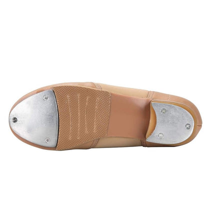 Linodes Upgraded Unisex PU Leather Slip On Tap Shoe Dance Shoes for Women and Men's Dance Shoes-Brown-5M