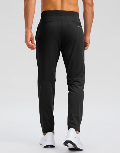 G Gradual 30"/32"/34" Inseam Tall Mens Sweatpants with Zipper Pockets Stretch Golf Workout Pants for Men Casual Athletic(Black,L)
