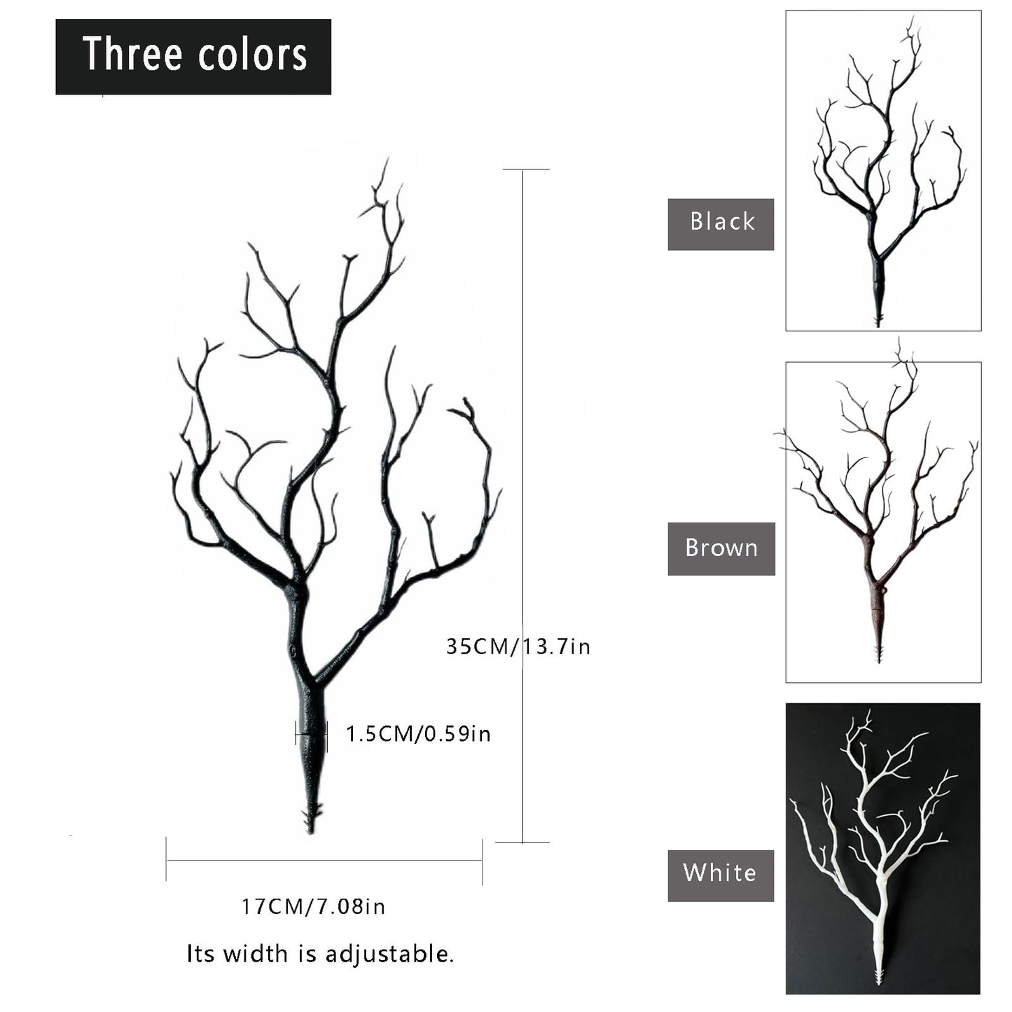 Threemonkys 13.8 inches Artificial Coral Branches Fake Antler Branches Small Branches for Home Decoration Flower Arrangement Wedding Christmas Halloween Festival (Black 10PCS)