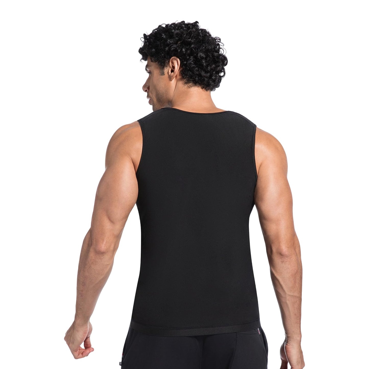 Meiosuns Sauna Sweat Vest for Men Weight Loss Sweat Waist Trainer Vest Compression Sleeveless Sauna Suit Men's Heat Trapping Tank Top Workout Enhancing Shirt Gym Shaper with Zipper (Blue, L/XL)