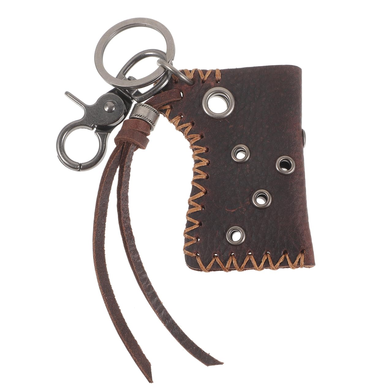 Homoyoyo Leather Lighter Case with Buckle Keychain Holder, Holder Keychain for Dark Brown Portable Smoke Lighter Sleeve for Men Outdoor Use