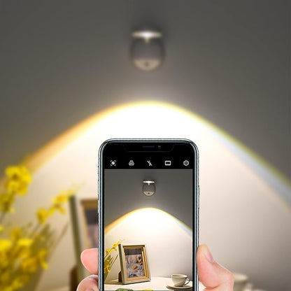 Wireless Picture Light Battery Operated, 2200mAH Rechargeable Painting Light with Motion Sensor and Rotatable Light Tube, Stepless Dimming Art Display Light for Picture Frame