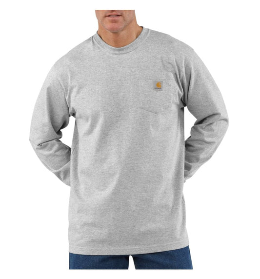 Carhartt Men's Dearborn Loose LS T-Shirt, Heather Grey, Large